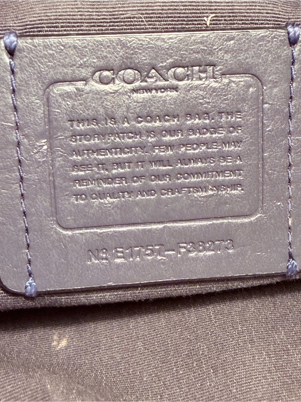 Coach Pebbled Leather Crossbody Bag in Navy - Picture 6 of 7